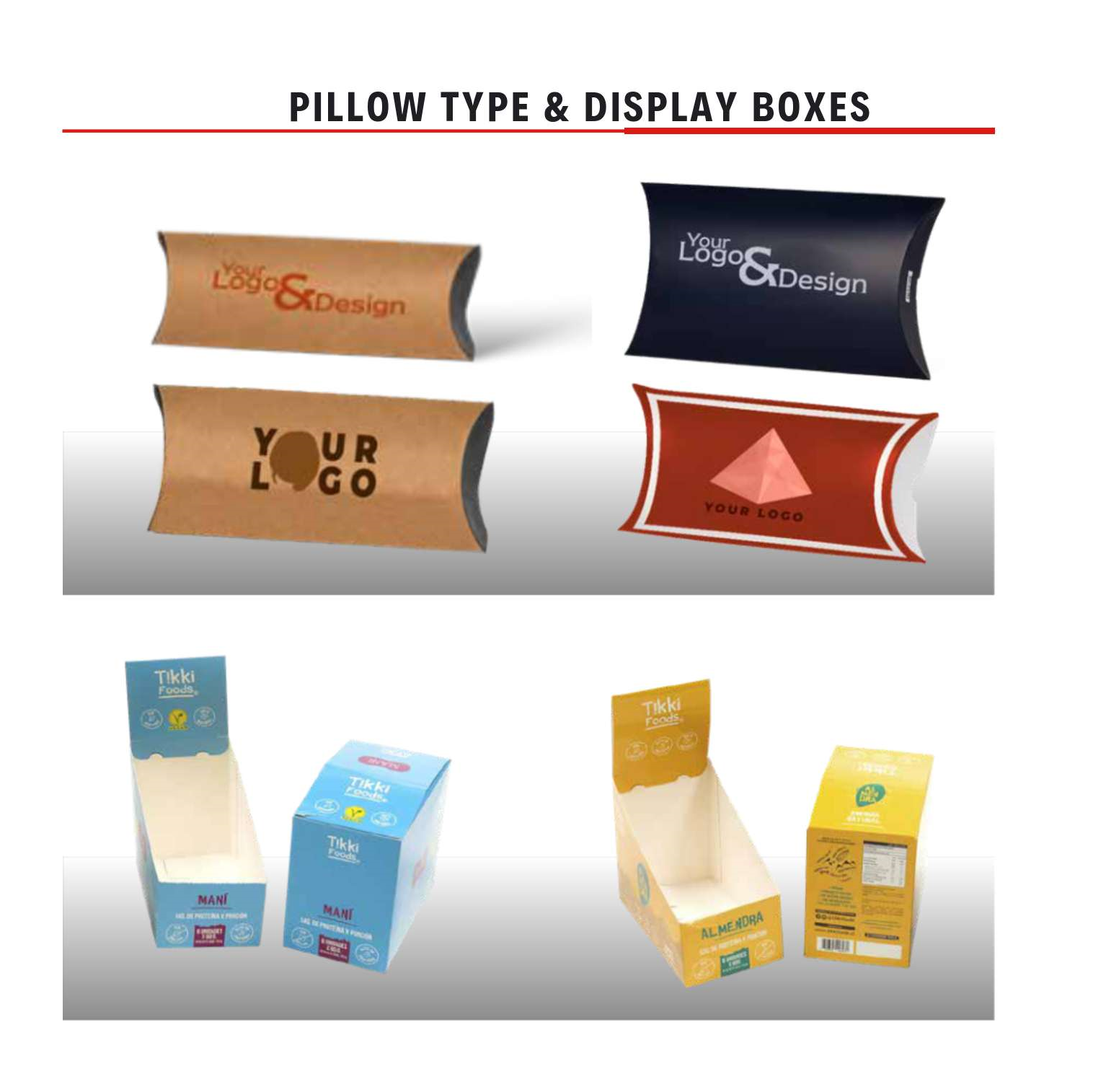 pillow type & display boxes